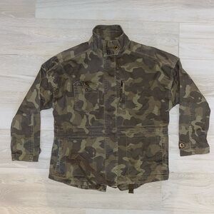 Anthropology Camo Zip Up Jacket
